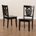 Baxton Studio Gervais Modern and Contemporary Transitional Dark Brown Finished Wood 2-Piece Dining Chair Set - BSORH339C-Dark Brown Wood Scoop Seat-DC-2PK