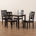 Baxton Studio Luisa Modern and Contemporary Transitional Dark Brown Finished Wood 5-Piece Dining Set - BSOLuisa-Dark Brown-5PC Dining Set