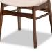 Baxton Studio Paras Mid-Century Modern Transitional Light Beige Fabric Upholstered and Walnut Brown Finished Wood 5-Piece Dining Set with Faux Marble Dining Table - BSOParas-Latte/Walnut-5PC Dining Set