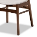 Baxton Studio Paras Mid-Century Modern Transitional Light Grey Fabric Upholstered and Walnut Brown Finished Wood 5-Piece Dining Set with Faux Marble Dining Table - BSOParas-Smoke/Walnut-5PC Dining Set