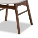 Baxton Studio Pearson Mid-Century Modern Transitional Light Grey Fabric Upholstered and Walnut Brown Finished Wood 5-Piece Dining Set with Faux Marble Table - BSOPearson-Smoke/Walnut-5PC Dining Set