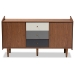 Baxton Studio Halden Mid-Century Modern Multicolor Walnut Brown and Grey Gradient Finished Wood 2-Door Dining Room Sideboard Buffet - BSOFP-11022-Grey/Walnut-Sideboard