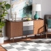 Baxton Studio Halden Mid-Century Modern Multicolor Walnut Brown and Grey Gradient Finished Wood 2-Door Dining Room Sideboard Buffet - BSOFP-11022-Grey/Walnut-Sideboard