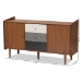 Baxton Studio Halden Mid-Century Modern Multicolor Walnut Brown and Grey Gradient Finished Wood 2-Door Dining Room Sideboard Buffet - BSOFP-11022-Grey/Walnut-Sideboard