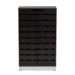 Baxton Studio Ernest Modern and Contemporary Dark Brown Finished Wood 2-Door Shoe Storage Cabinet - BSOFP-11027-Espresso-Shoe Cabinet