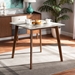 Baxton Studio Kaylee Mid-Century Modern Transitional Walnut Brown Finished Wood Dining Table with Faux Marble Tabletop - BSOKaylee-Marble/Walnut-DT