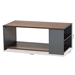 Baxton Studio Thornton Modern and Contemporary Two-Tone Walnut Brown and Grey Finished Wood Storage Coffee Table - BSOCT8003-Walnut/Grey-CT