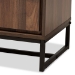 Baxton Studio Neil Modern and Contemporary Walnut Brown Finished Wood and Black Finished Metal 3-Door Dining Room Sideboard Buffet - BSOMPC8009-Walnut-Sideboard
