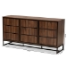 Baxton Studio Neil Modern and Contemporary Walnut Brown Finished Wood and Black Finished Metal 3-Door Dining Room Sideboard Buffet - BSOMPC8009-Walnut-Sideboard