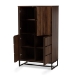 Baxton Studio Neil Modern and Contemporary Walnut Brown Finished Wood and Black Finished Metal Multipurpose Storage Cabinet - BSOMPC8010-Walnut-Cabinet