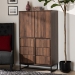 Baxton Studio Neil Modern and Contemporary Walnut Brown Finished Wood and Black Finished Metal Multipurpose Storage Cabinet - BSOMPC8010-Walnut-Cabinet