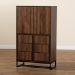 Baxton Studio Neil Modern and Contemporary Walnut Brown Finished Wood and Black Finished Metal Multipurpose Storage Cabinet - BSOMPC8010-Walnut-Cabinet
