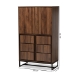 Baxton Studio Neil Modern and Contemporary Walnut Brown Finished Wood and Black Finished Metal Multipurpose Storage Cabinet - BSOMPC8010-Walnut-Cabinet