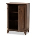 Baxton Studio Nissa Modern and Contemporary Walnut Brown Finished Wood 2-Door Shoe Storage Cabinet - BSOMPC8017-Walnut-Shoe Cabinet
