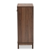 Baxton Studio Nissa Modern and Contemporary Walnut Brown Finished Wood 2-Door Shoe Storage Cabinet - BSOMPC8017-Walnut-Shoe Cabinet