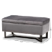 Baxton Studio Esther Modern and Contemporary Grey Velvet Fabric Upholstered and Dark Brown Finished Wood Storage Ottoman - BSOWS-20716-Grey/Espresso-Otto