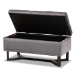 Baxton Studio Esther Modern and Contemporary Grey Velvet Fabric Upholstered and Dark Brown Finished Wood Storage Ottoman - BSOWS-20716-Grey/Espresso-Otto