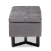 Baxton Studio Esther Modern and Contemporary Grey Velvet Fabric Upholstered and Dark Brown Finished Wood Storage Ottoman - BSOWS-20716-Grey/Espresso-Otto