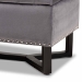 Baxton Studio Esther Modern and Contemporary Grey Velvet Fabric Upholstered and Dark Brown Finished Wood Storage Ottoman - BSOWS-20716-Grey/Espresso-Otto