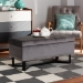 Baxton Studio Esther Modern and Contemporary Grey Velvet Fabric Upholstered and Dark Brown Finished Wood Storage Ottoman - BSOWS-20716-Grey/Espresso-Otto