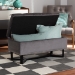 Baxton Studio Esther Modern and Contemporary Grey Velvet Fabric Upholstered and Dark Brown Finished Wood Storage Ottoman - BSOWS-20716-Grey/Espresso-Otto
