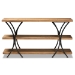 Baxton Studio Terrell Modern Rustic and Industrial Natural Brown Finished Wood and Black Finished Metal Console Table - BSOJY20A165-Natural/Black-Console