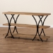 Baxton Studio Terrell Modern Rustic and Industrial Natural Brown Finished Wood and Black Finished Metal Console Table - BSOJY20A165-Natural/Black-Console