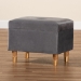 Baxton Studio Elias Modern and Contemporary Grey Velvet Fabric Upholstered and Oak Brown Finished Wood Storage Ottoman - BSOJY20A250-Grey Velvet-Otto