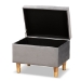 Baxton Studio Elias Modern and Contemporary Grey Velvet Fabric Upholstered and Oak Brown Finished Wood Storage Ottoman - BSOJY20A250-Grey Velvet-Otto