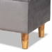 Baxton Studio Elias Modern and Contemporary Grey Velvet Fabric Upholstered and Oak Brown Finished Wood Storage Ottoman - BSOJY20A250-Grey Velvet-Otto