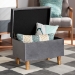 Baxton Studio Elias Modern and Contemporary Grey Velvet Fabric Upholstered and Oak Brown Finished Wood Storage Ottoman - BSOJY20A250-Grey Velvet-Otto
