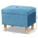 Baxton Studio Elias Modern and Contemporary Sky Blue Velvet Fabric Upholstered and Oak Brown Finished Wood Storage Ottoman - BSOJY20A250-Sky Blue Velvet-Otto