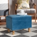Baxton Studio Elias Modern and Contemporary Sky Blue Velvet Fabric Upholstered and Oak Brown Finished Wood Storage Ottoman - BSOJY20A250-Sky Blue Velvet-Otto
