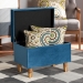 Baxton Studio Elias Modern and Contemporary Sky Blue Velvet Fabric Upholstered and Oak Brown Finished Wood Storage Ottoman - BSOJY20A250-Sky Blue Velvet-Otto