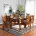 Baxton Studio Luisa Modern and Contemporary Transitional Walnut Brown Finished Wood 7-Piece Dining Set - BSOLuisa-Walnut-7PC Dining Set