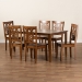 Baxton Studio Luisa Modern and Contemporary Transitional Walnut Brown Finished Wood 7-Piece Dining Set - BSOLuisa-Walnut-7PC Dining Set