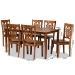 Baxton Studio Luisa Modern and Contemporary Transitional Walnut Brown Finished Wood 7-Piece Dining Set - BSOLuisa-Walnut-7PC Dining Set