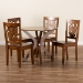 Baxton Studio Liese Modern and Contemporary Transitional Walnut Brown Finished Wood 5-Piece Dining Set - BSOLiese-Walnut-5PC Dining Set
