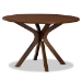 Baxton Studio Liese Modern and Contemporary Transitional Walnut Brown Finished Wood 7-Piece Dining Set - BSOLiese-Walnut-7PC Dining Set