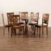 Baxton Studio Liese Modern and Contemporary Transitional Walnut Brown Finished Wood 7-Piece Dining Set - BSOLiese-Walnut-7PC Dining Set