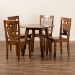 Baxton Studio Mina Modern and Contemporary Transitional Walnut Brown Finished Wood 5-Piece Dining Set - BSOMina-Walnut-5PC Dining Set