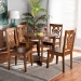 Baxton Studio Salida Modern and Contemporary Transitional Walnut Brown Finished Wood 5-Piece Dining Set - BSOSalida-Walnut-5PC Dining Set