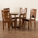 Baxton Studio Salida Modern and Contemporary Transitional Walnut Brown Finished Wood 5-Piece Dining Set - BSOSalida-Walnut-5PC Dining Set