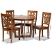 Baxton Studio Salida Modern and Contemporary Transitional Walnut Brown Finished Wood 5-Piece Dining Set - BSOSalida-Walnut-5PC Dining Set
