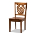 Baxton Studio Wanda Modern and Contemporary Transitional Walnut Brown Finished Wood 5-Piece Dining Set - BSOWanda-Walnut-5PC Dining Set