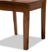 Baxton Studio Wanda Modern and Contemporary Transitional Walnut Brown Finished Wood 5-Piece Dining Set - BSOWanda-Walnut-5PC Dining Set