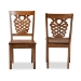 Baxton Studio Gervais Modern and Contemporary Transitional Walnut Brown Finished Wood 2-Piece Dining Chair Set - BSORH339C-Walnut Wood Scoop Seat-DC-2PK
