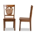 Baxton Studio Gervais Modern and Contemporary Transitional Walnut Brown Finished Wood 2-Piece Dining Chair Set - BSORH339C-Walnut Wood Scoop Seat-DC-2PK