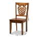 Baxton Studio Gervais Modern and Contemporary Transitional Walnut Brown Finished Wood 2-Piece Dining Chair Set - BSORH339C-Walnut Wood Scoop Seat-DC-2PK