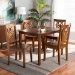 Baxton Studio Luisa Modern and Contemporary Transitional Walnut Brown Finished Wood 5-Piece Dining Set - BSOLuisa-Walnut-5PC Dining Set